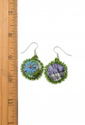 Embroidered Flower Earrings